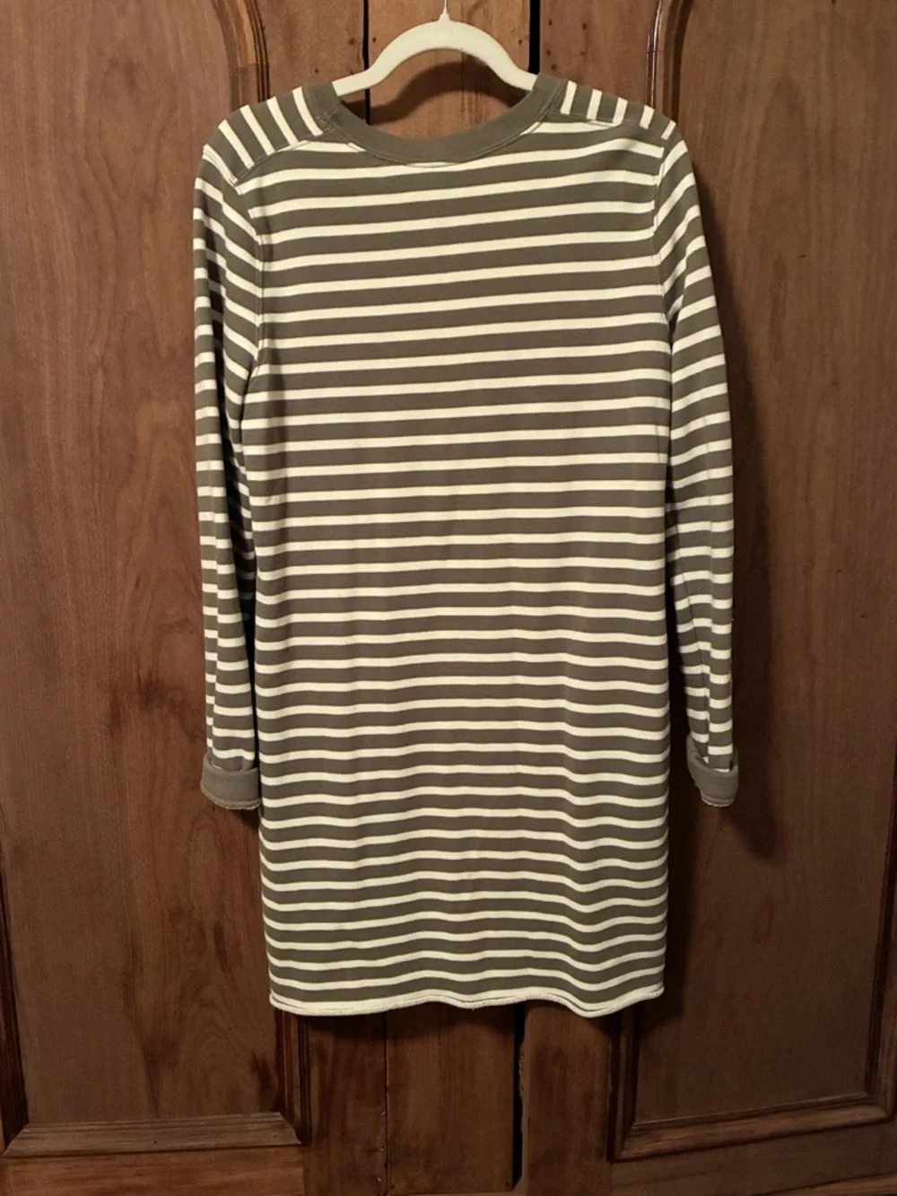 Abercrombie & Fitch Olive Green and White Striped Mini Dress - Picture 2 of 2